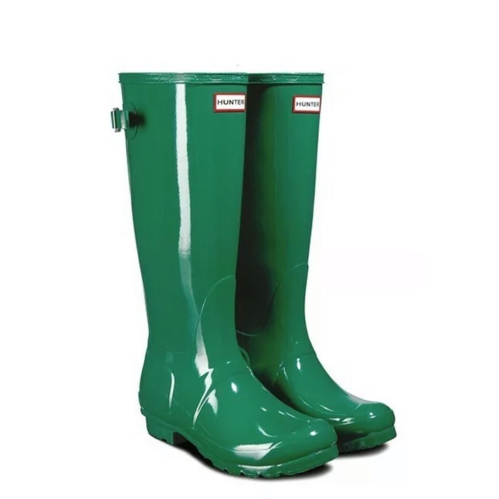 Hunter Women’s Green Gloss Tall Rainboot Size 5 US